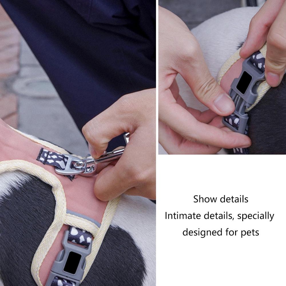 Small Medium Pet Dogs Vest Polyester Harness Leash Reflective Safe Walking Vest Basic Leashes Padded Plaid All Seasons