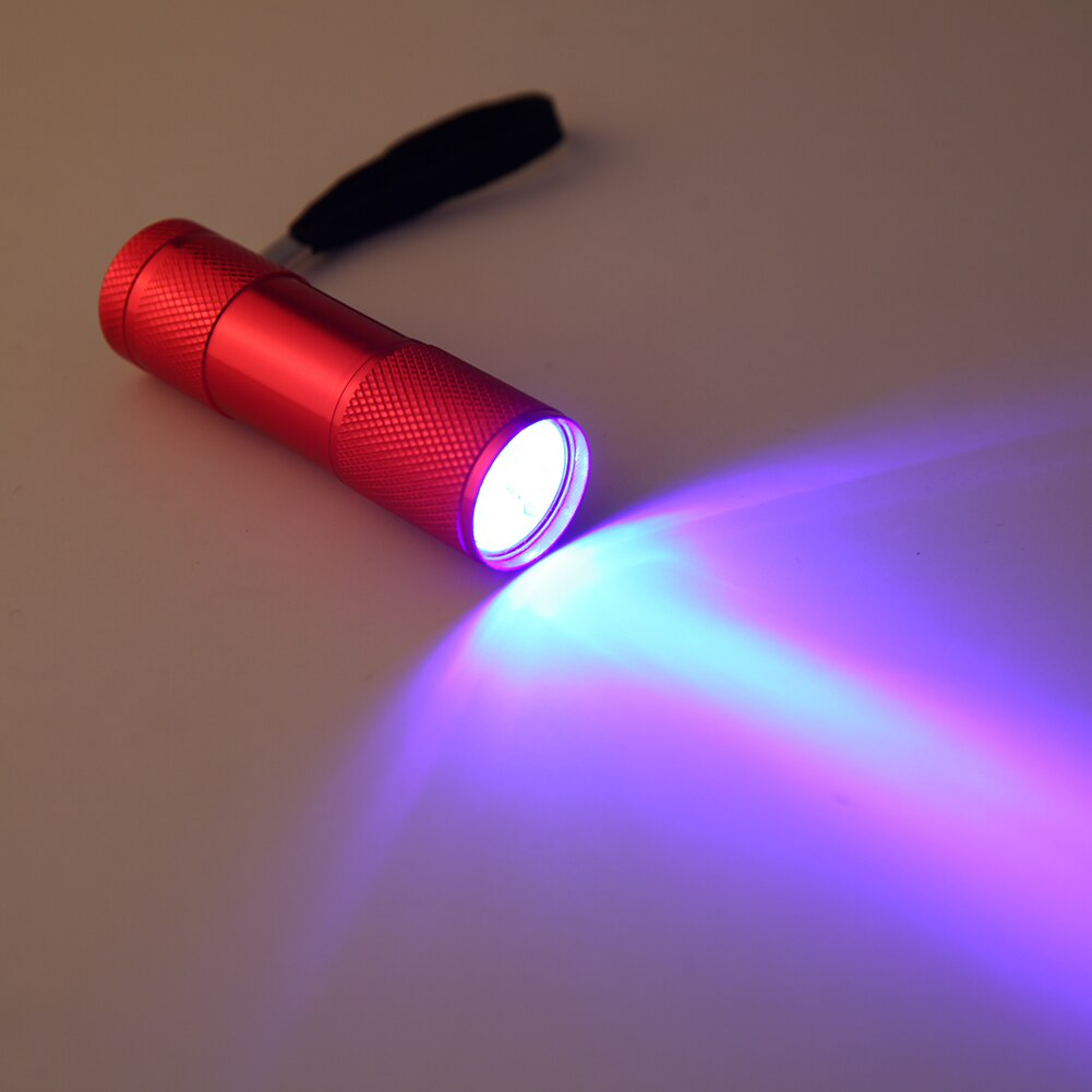 9LED UV Lamp Mini Portable Flashlight Purple Light 395nm Backlight Ultraviolet Torch powerful UV flashlight Torch Detector Lamp