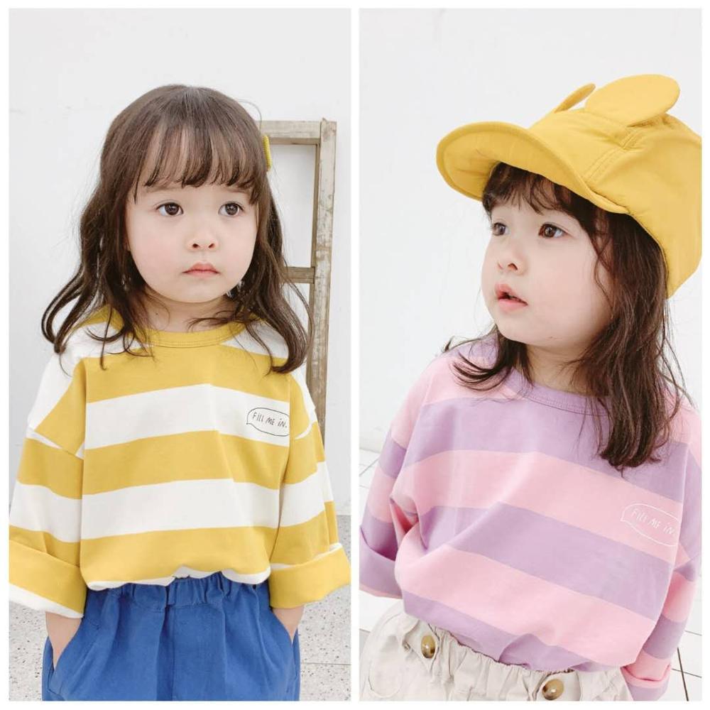 Herfst Kinderkleding Producten Meisjes Koreaanse Herfst T-shirt Dieptepunt Shirt