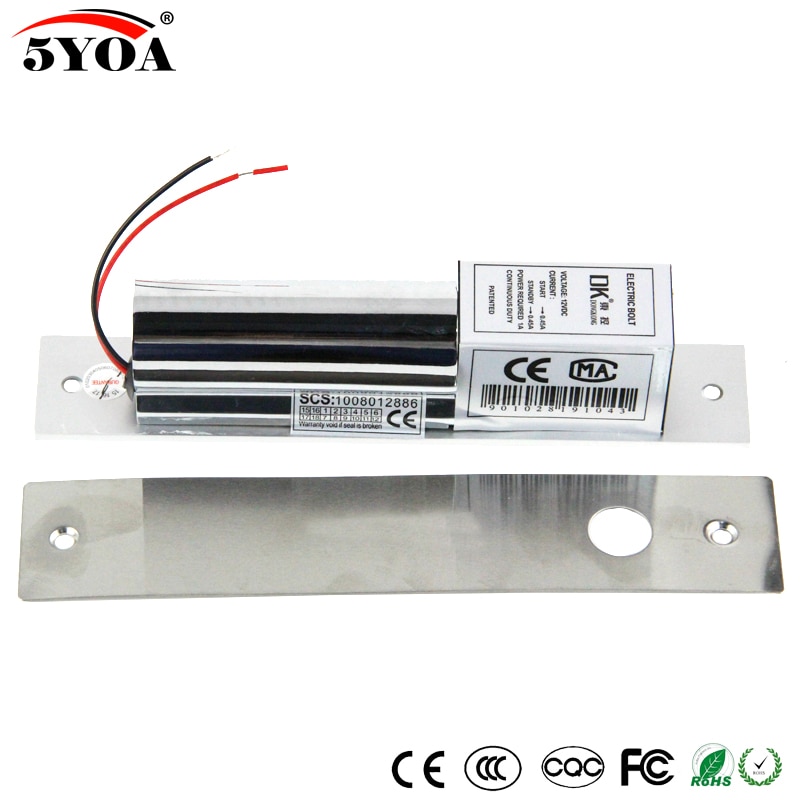 Electric Bolt Lock Low Temperature Delay Setting DC 12V Stainless Steel Heavy-duty Fail-Safe Door Access Control Security