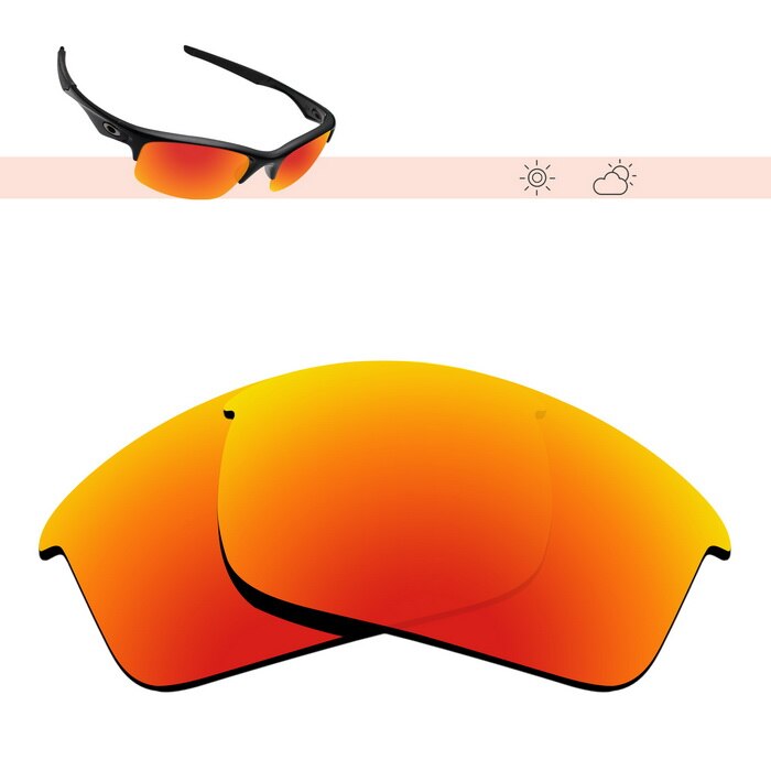 Glintbay Polarized Replacement Sunglasses Lenses for Oakley Bottle Rocket-Multiple Options: Fire Red Mirror