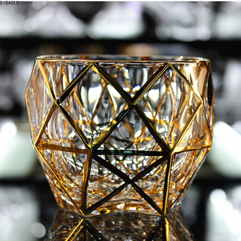 Tjekkisk boutique spor guld whisky glas krystal vin kop cann drikkeglas vaso gafas verre tjekkiske chivas vasos de cristal