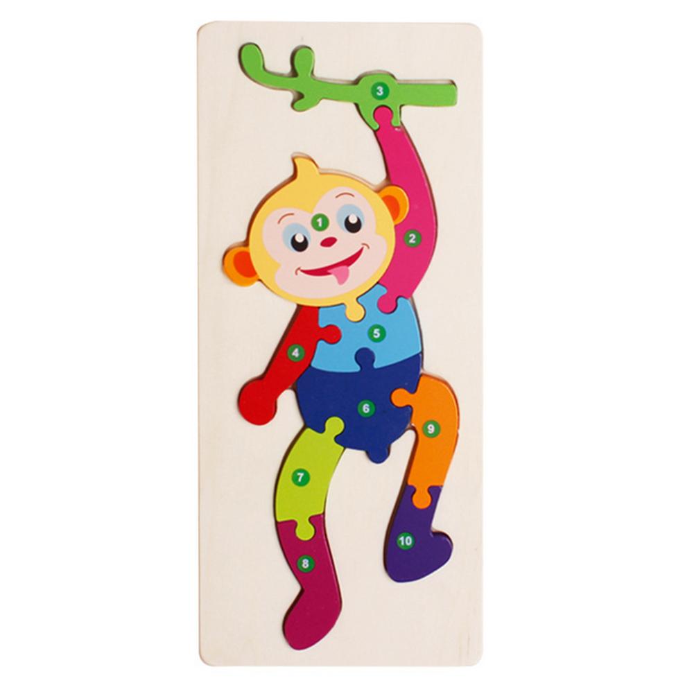 Houten Puzzels Voor Peuters Grote Maat Cartoon Aantal Dier Legpuzzels Voorschoolse Educatief Speelgoed Cadeau Voor Jongens Een: green