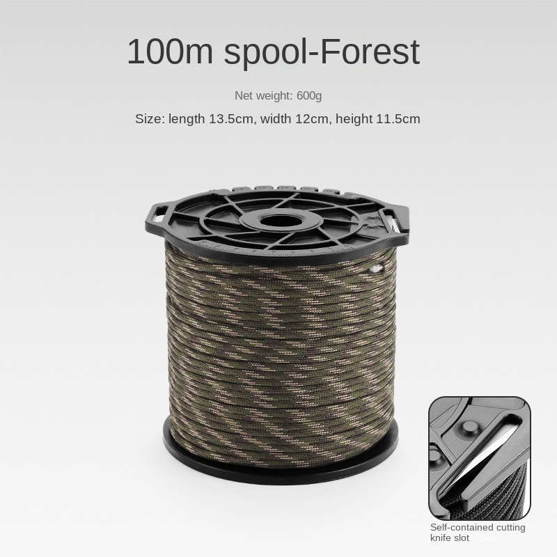 650 Paracord 9-strängiges 4 mm Fallschirmseil mit multifunktionaler Spulenrolle für DIY-Herstellung von Schlüsselband-Armbändern, Hundehalsband, Zeltseil: verrotten