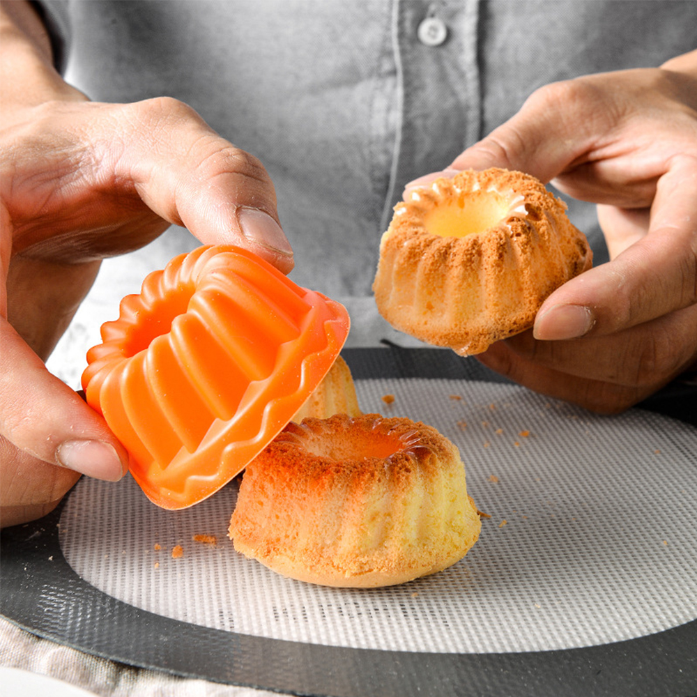 6 pezzi stampi per torte in silicone muffin tazze per torte crostata di uova cupcake dessert stampo da forno strumenti da forno colore casuale