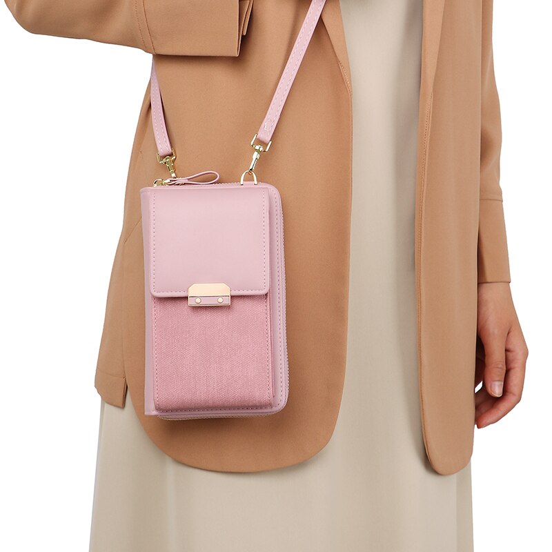 Vrouwen Messenger Bag Mobiele Telefoon Schouder Portemonnee Kleine Pu Lederen Crossbody Hangen Zakken Voor Dames Kaarthouder Portemonnee vrouwelijke