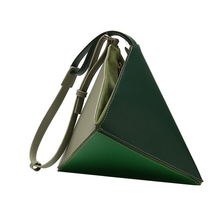 , , bolso de mano para mujer, bolsas de mensajero, bolso plegable triangular a juego, bolso de mano para mujer, bolso de mano portátil inclinado: green