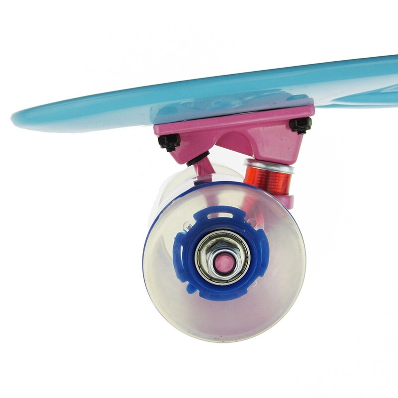 Skateboard Classic Retro Plastic Skateboard with LED Flashing Wheels Skateboard