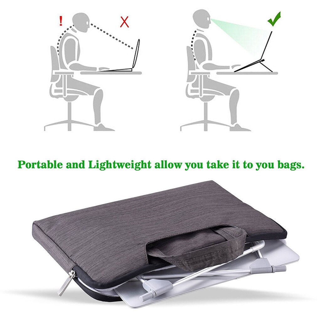 Klappbarer tragbarer laptopständer, betrachtungswinkel/höhenverstellbare halterung aus aluminiumlegierung, unterstützt 10-17- zoll-notebook