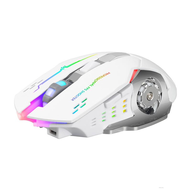 Rechargeable Wireless Color LED Backlit Gaming Mouse Mute Gaming Bluetooth Dual Mode Wireless Gamer Mouse for Laptop PC