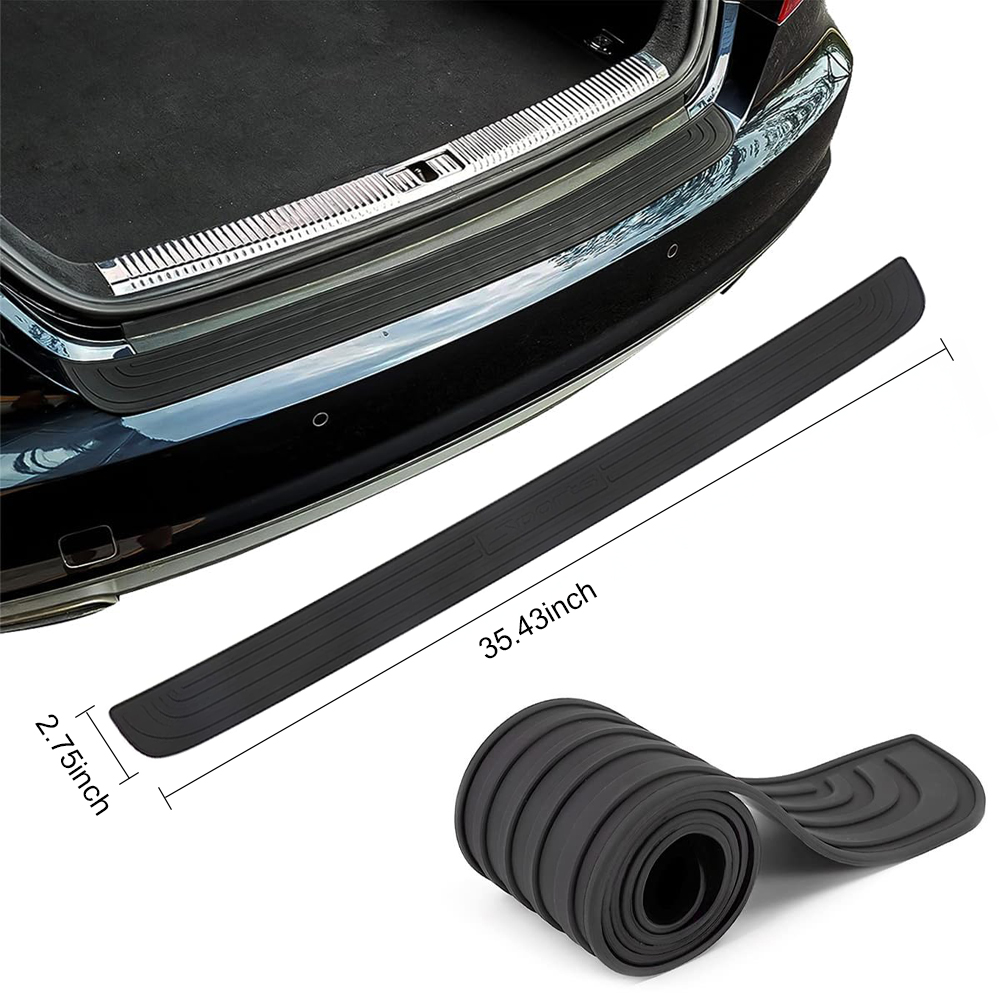 Protector de parachoques trasero para coche, Protector Universal de puerta de maletero antideslizante de goma negra resistente a los arañazos para la mayoría de los coches: Verde militar