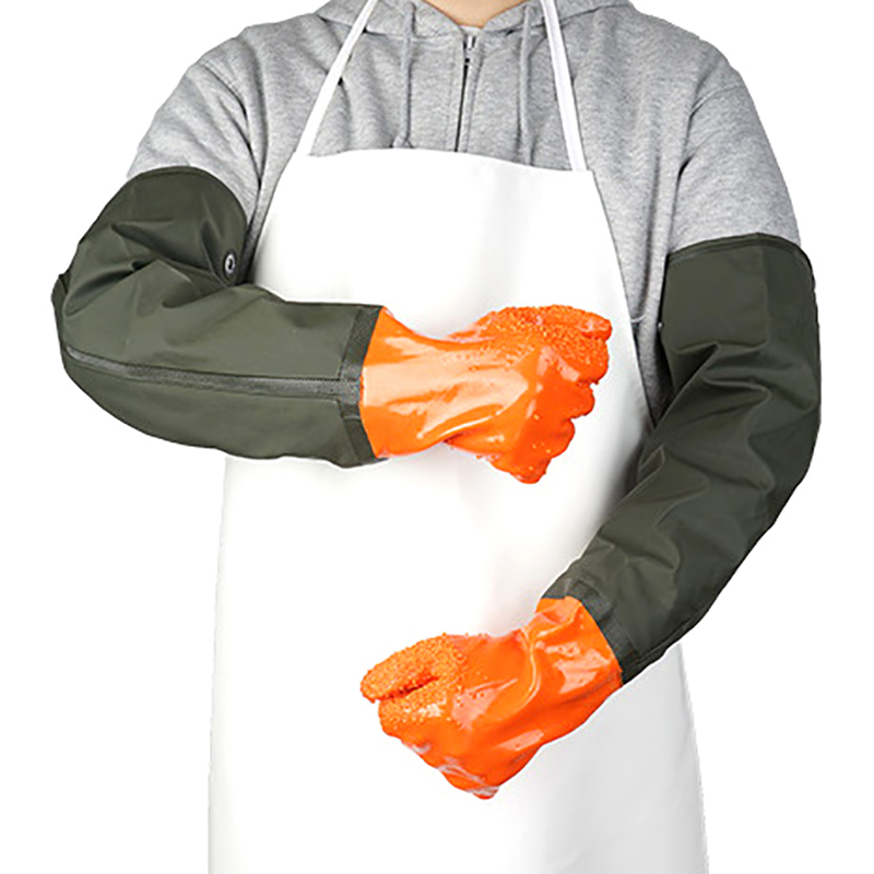 Gants longs en caoutchouc réutilisables imperméables, gants de vidange de livres, gants de degré chimique, PVC, RapDuty, 1 paire