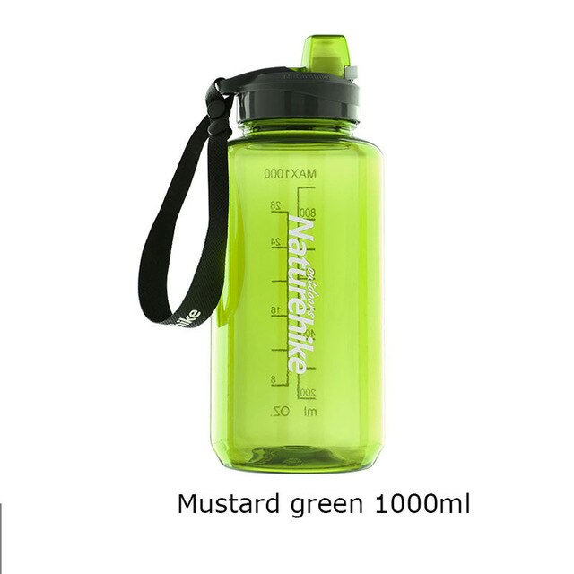 Naturehike Sports Bottle Portable 750-1000ml Wide Mouth Water Kettle Large Capacity Cycling Bottle Convenient: Green-1000ml