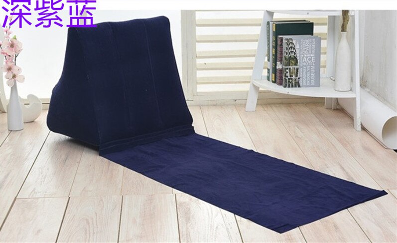 draussen Reise Aufblasbare Strand Liege matt Mit Weichen Dreieck Kissen PVC Beflockung Tragbare Einzigen Camping matt Gras Kissen: Violett