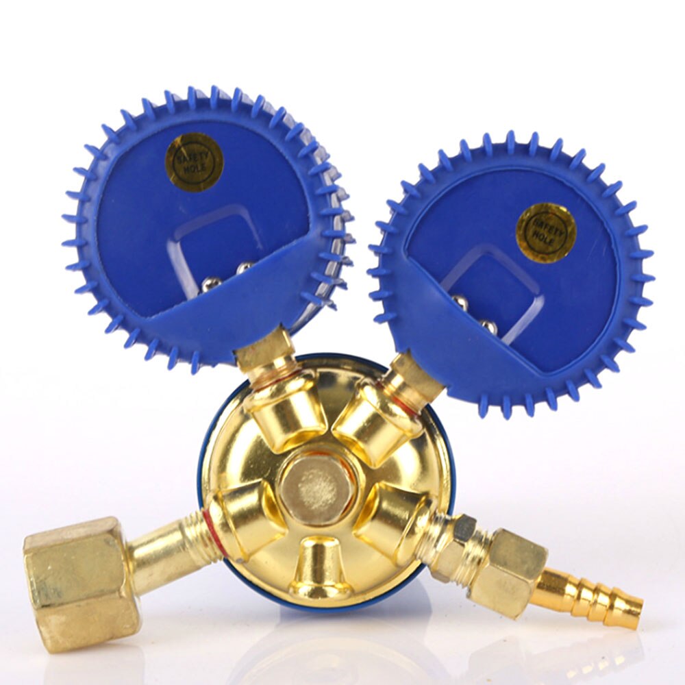 Telituny O2 Druckminderer, Industrial Sauerstoff Druckminderer Messing, 0-25MPa Druckminderer Gasflasche mit 2 Manometern, für Schweißarbeiten, Medizinische und Chemische Anwendungen