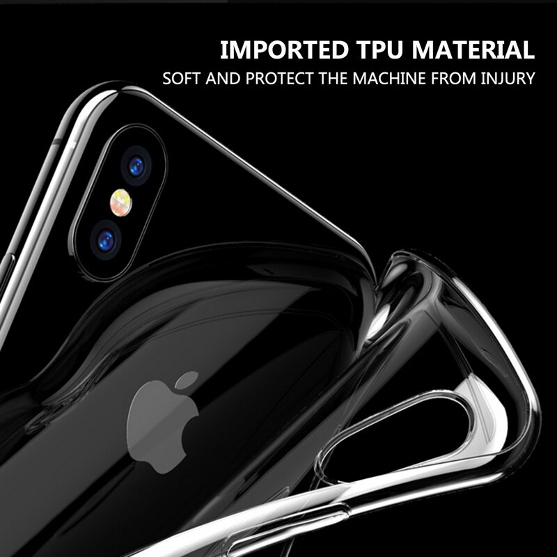 YISHANGOU-funda transparente para iPhone, funda trasera de TPU suave para iPhone 12 11 Pro Max 7 8 6S Plus X XR XS Max