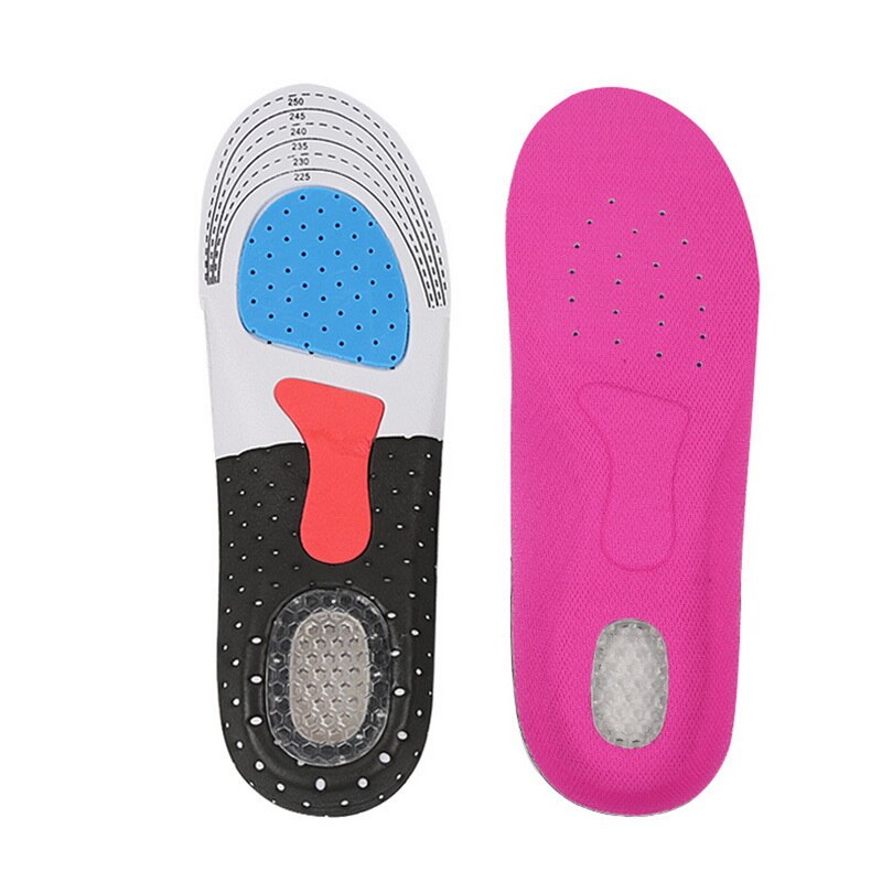 Plantillas de Gel de silicona para correr, para pies, hombre y mujer, almohadilla ortopédica, masajeador, absorción de impacto, soporte para arco: Rose Red S 35-40