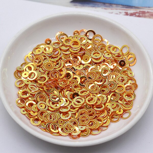 20 G/pak Multi Mix 3Mm 4Mm 5Mm 6Mm Pailletten Kleurrijke Platte Ronde Losse Sequin Naaien Bruiloft ambacht, vrouwen Kledingstuk Accessoires: orange