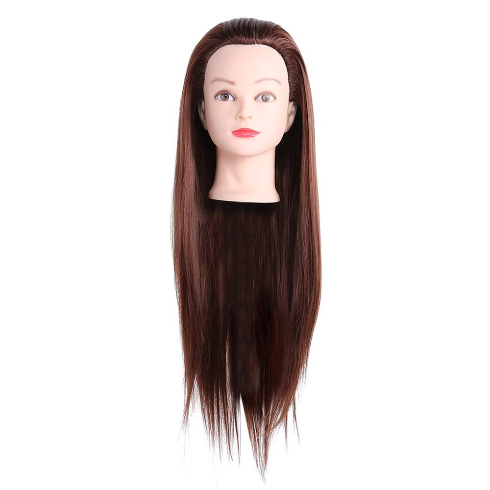 Hair Salon Cosmetology Hairdressing Practice Head Mannequin Dolls Salon Hair Styling Tools: Dark Brown