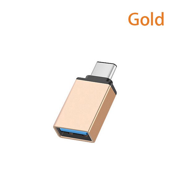 OTG type-c usb c adapter type c usb 3.0 Data Converter for xiaomi mi 10 9 9 8 lite cc9 mix 3 2s max 3 A2 A3 redmi note 8 7 k20: Gold Typc c otg