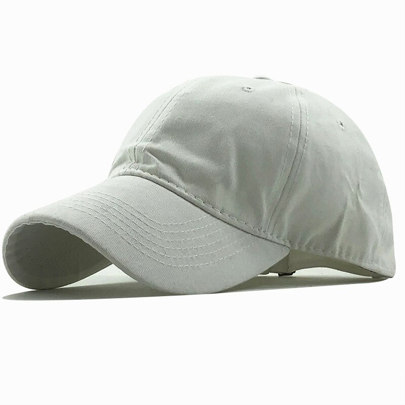 Simple Washed Cotton Adjustable Solid color Baseball Cap Unisex couple cap Leisure dad Hat fishing Snapback cap 17 Color: white