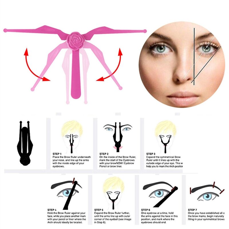Thrush Assistant Eyebrow Matte Rose Red Thrush Card Portable Ever-changing Eyebrow Ruler Repair