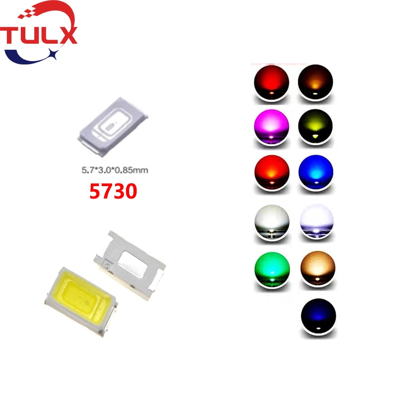 1000pcs/Box SMD LED Kit 5730 Red/Yellow/Blue/Green/White/Orande/YG/Pink/Purpie/Warmwhlte led diode set SMD LED Lamp Beads Kit