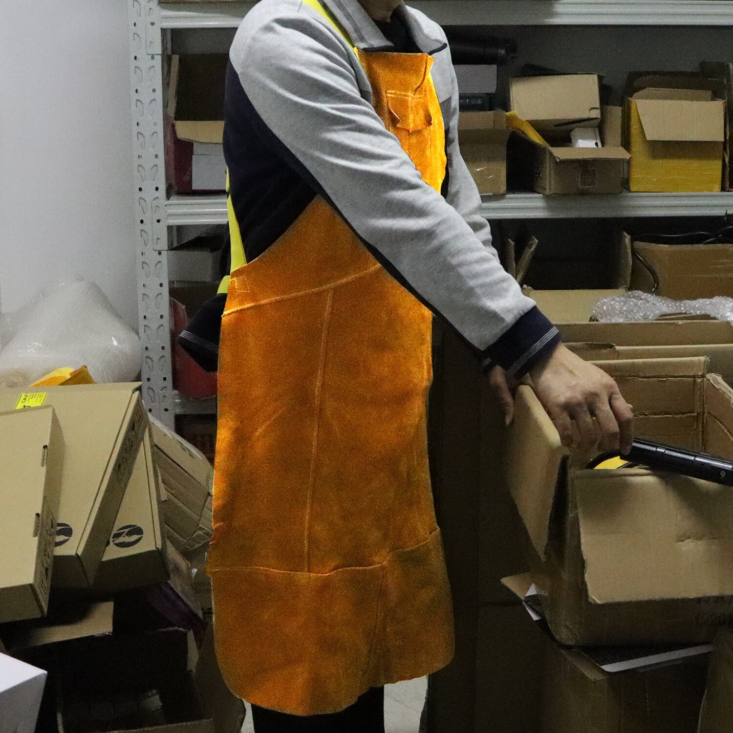 Welding apron full leather chest protector safety overalls