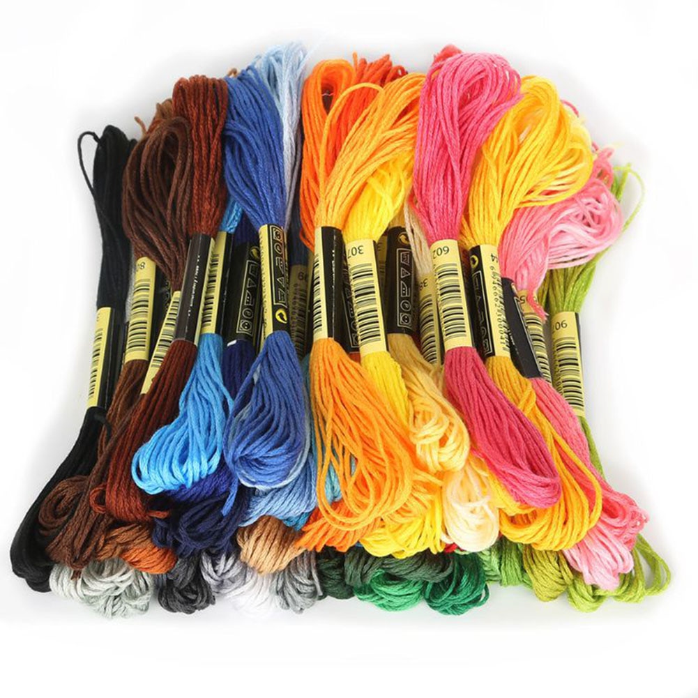 8Pcs 7.5m Waterproof High Toughness Cotton Embroidery Threads Floss DIY Craft Cross Stitch Threads Sewing Thread Sewing Tools