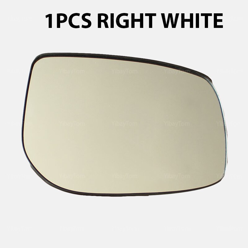 Wide Angle Side view Heated Exterior Replacement Left &amp; Right Mirror Glass For Toyota Corolla E140 E150 2007: 1pcs right white