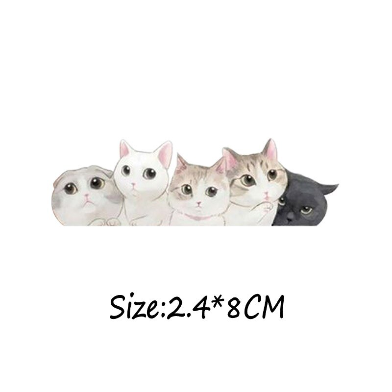 1 pçs bolso gato ferro em chapéus bonito cão remendos verão crianças tecido crachá adesivos térmicos para roupas jeans decoração: WHITE