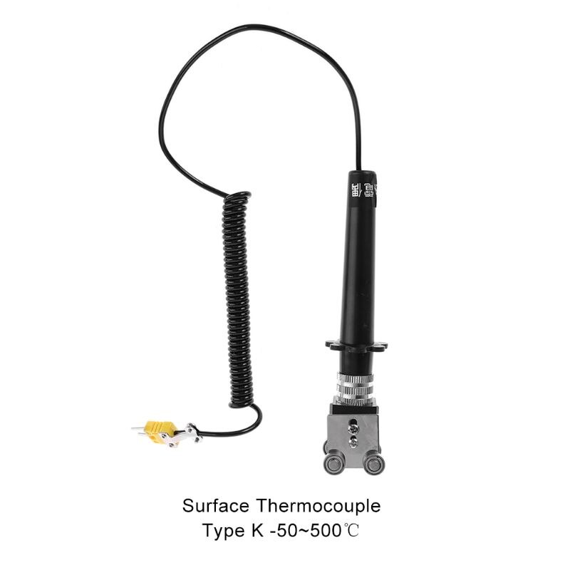 ! K Type Roller Surface Thermocouple -50~500 Degree Handheld Contact Temperature Sensor with Ball Bearings 4 Wheels WRNM-101