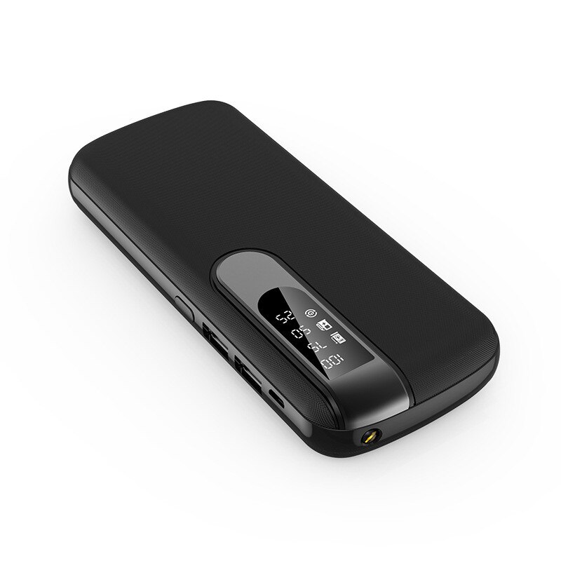 30000 mah powerbank, tragbarer handylader, powerbank mit hoher kapazität für outdoor-reisen, lcd-digitalanzeige, led-beleuchtung: Schwarz