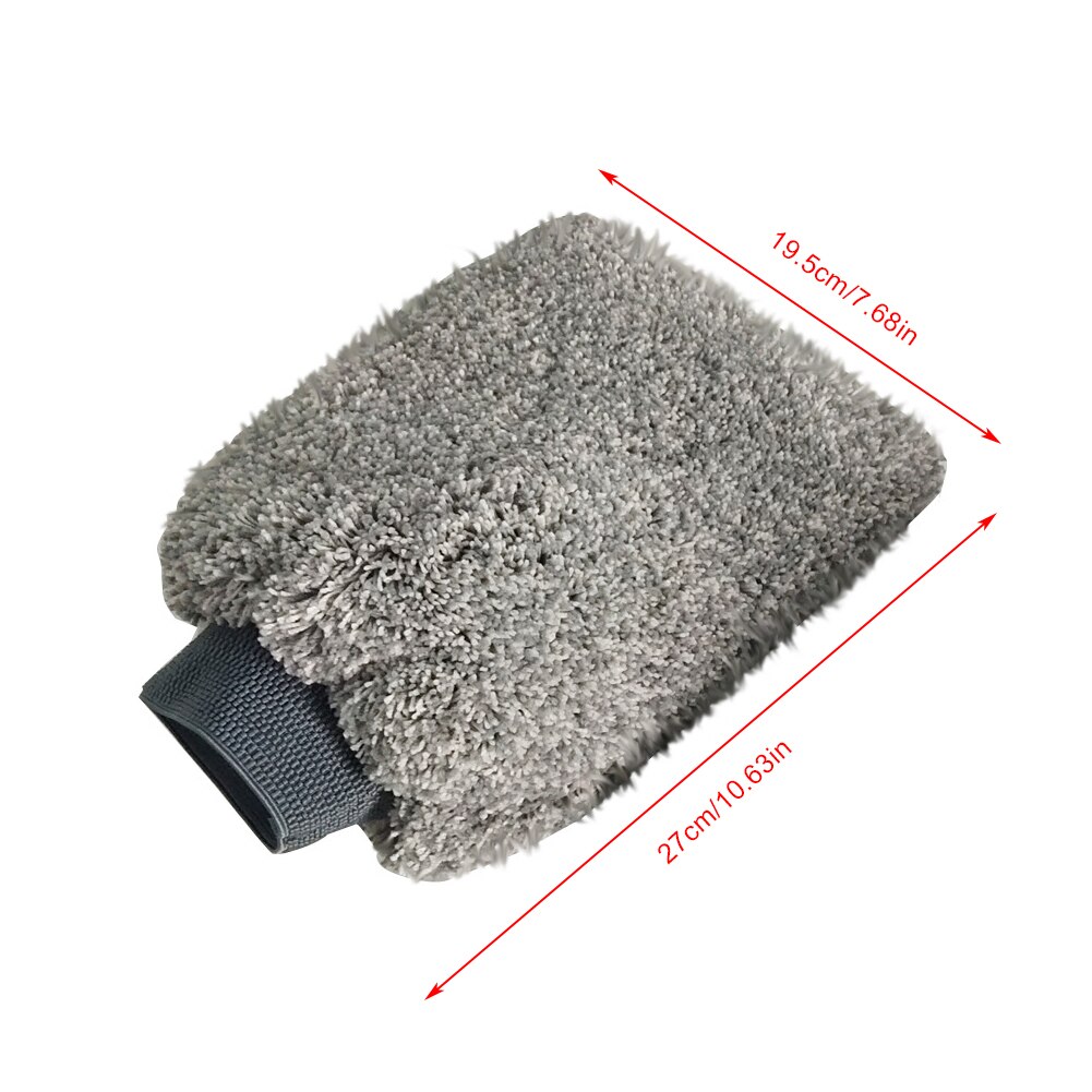 Gray Plus Velvet Fiber Car Wash Gloves Car Cleaning Tool Home Use Multi-function Cleaning Brush Car Detailing