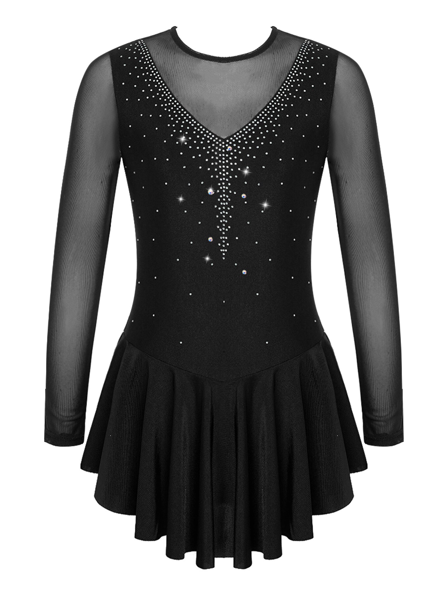 Robe de patinage sur glace pour enfants, Costume de danse, de Ballet, de danse, de danse, de gymnastique, pour spectacle sur scène: 14 / Black