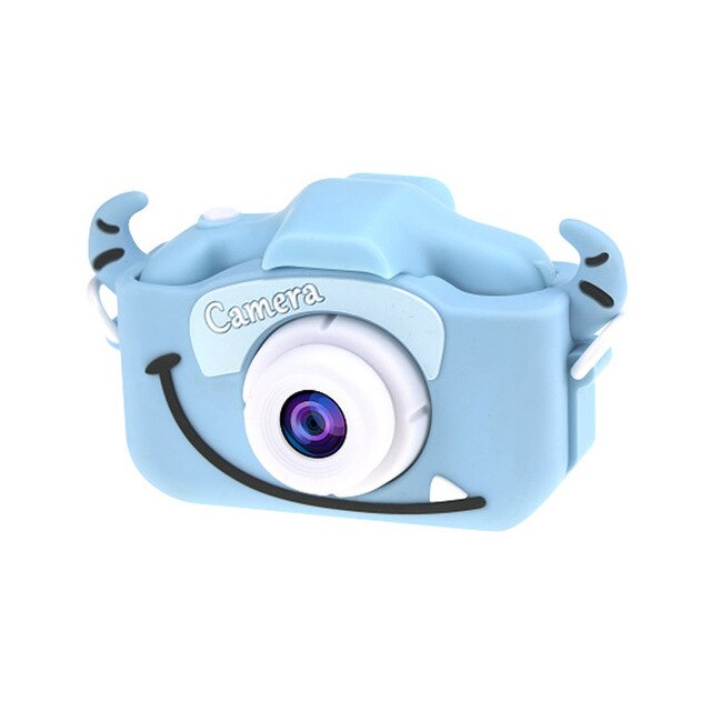 Appareil Photo jouet mignon pour enfants, d'anniversaire pour filles et garçons, appareil Photo numérique Portable à double objectif HD, Mini appareil Photo pour enfants: blue bull / 32GB Card
