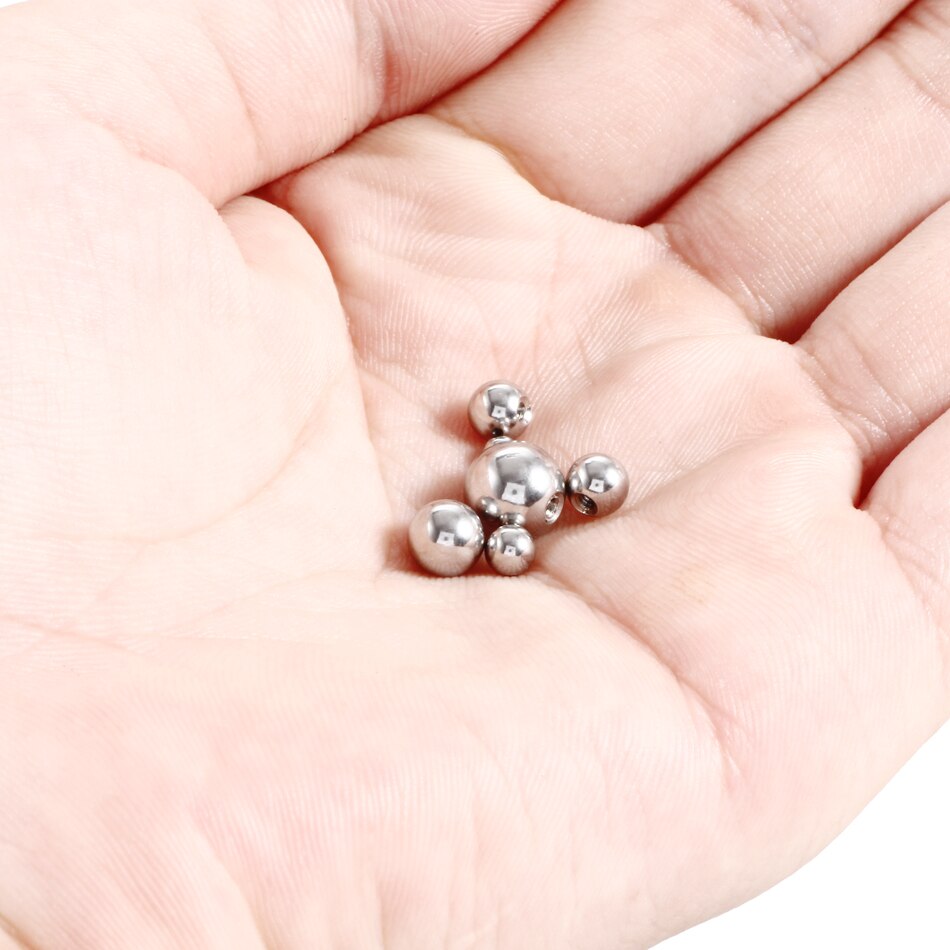 100pcs/lot Steel Earring Studs Balls Nipple Piercings Nose Ring Eyebrow Piercings Screw Balls Replacement Attachments Rings Ball