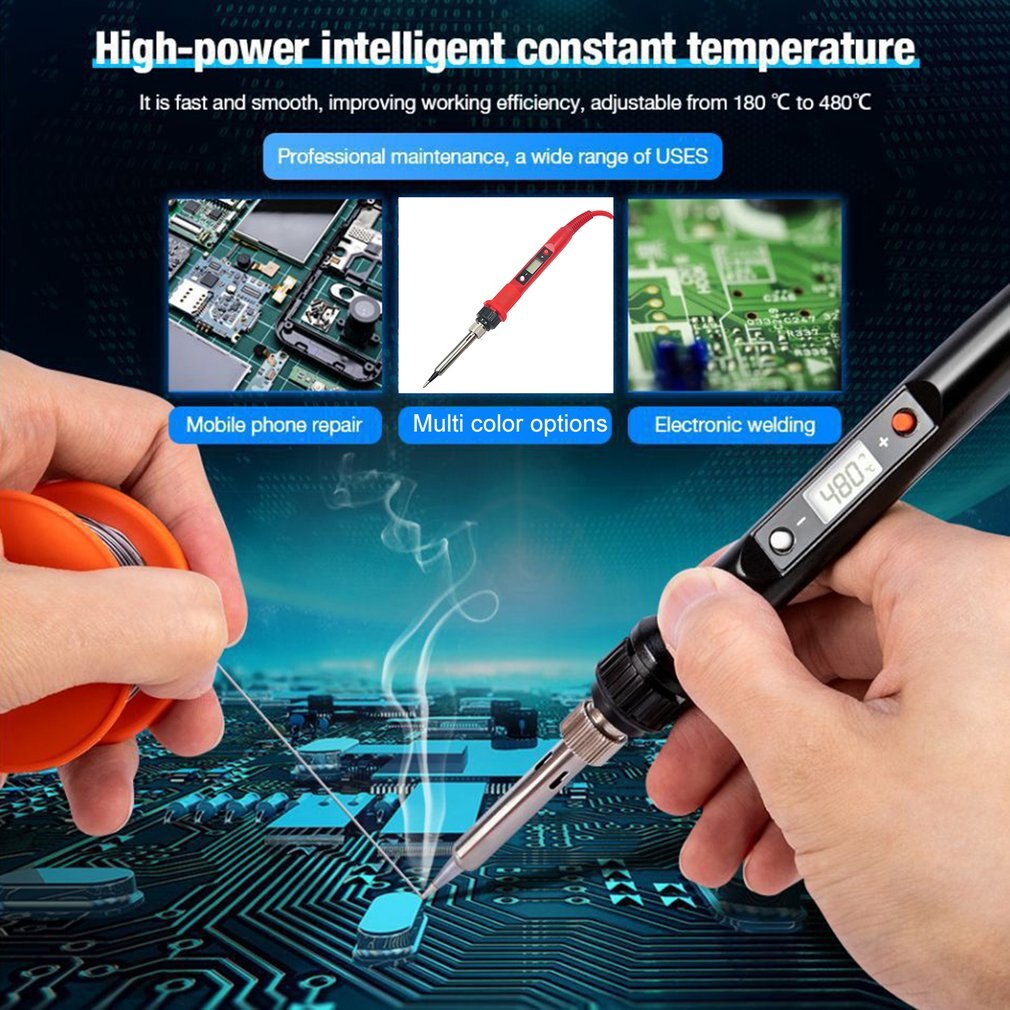 LCD Constant Temperature Electric Soldering Iron High Power Electric Soldering Iron Set Portable Welding Pen