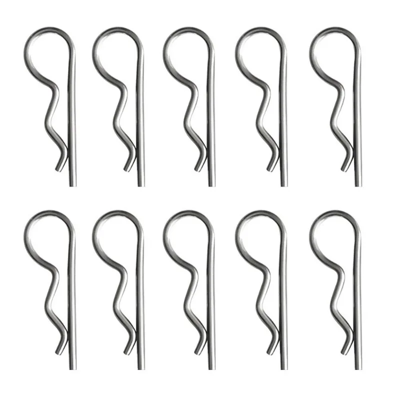 10/20/30pcs stainless steel R Shaped spring cotter pins safety clip spring plug set Fastener Hardware for Repairing Cars