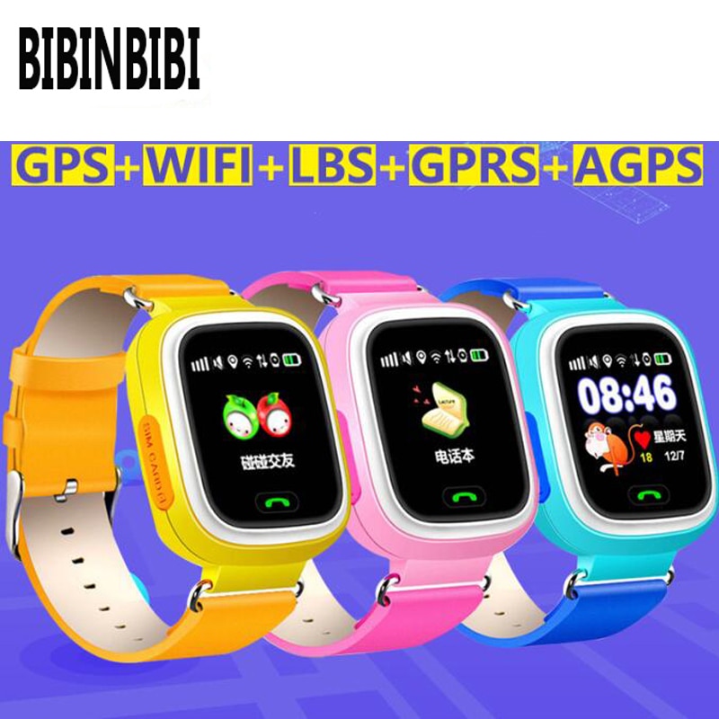 Neue Q90 GPS Telefon Positionierung freundlicher Uhr 1,22 Zoll Farbe berühren Bildschirm freundlicher SOS Clever Uhr PK Q80 q50 Q12