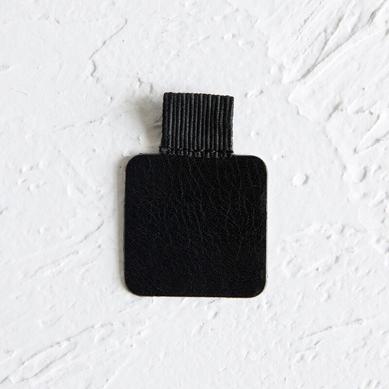 1Pcs Leather Pen Holder,Self-Adhesive Pen Clips,Pencil Elastic Loop For Notebooks Journals: Square black