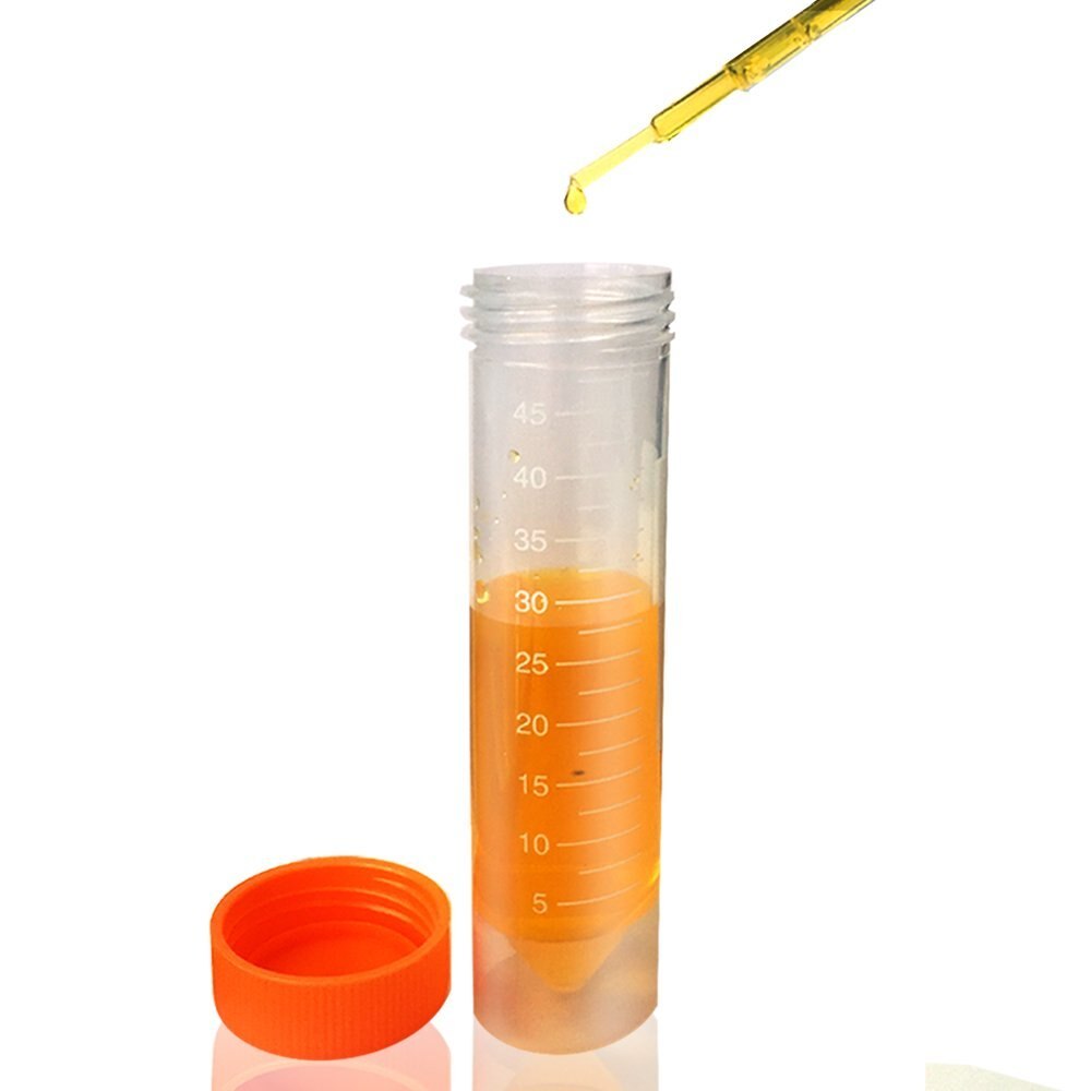 30pcs 50ml Flat-Bottom Plastic Graduated Vial Tube with Screw Cap