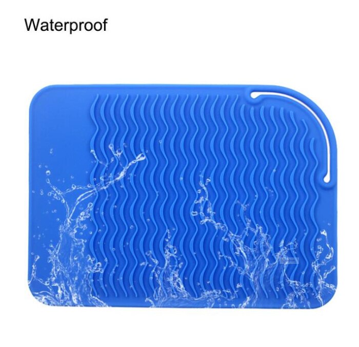 Funda de silicona para plancha de pelo, cojín para plancha resistente al calor para rizar el pelo, alisador de cera, secador plano, herramientas de estilismo de salón 1 unidad
