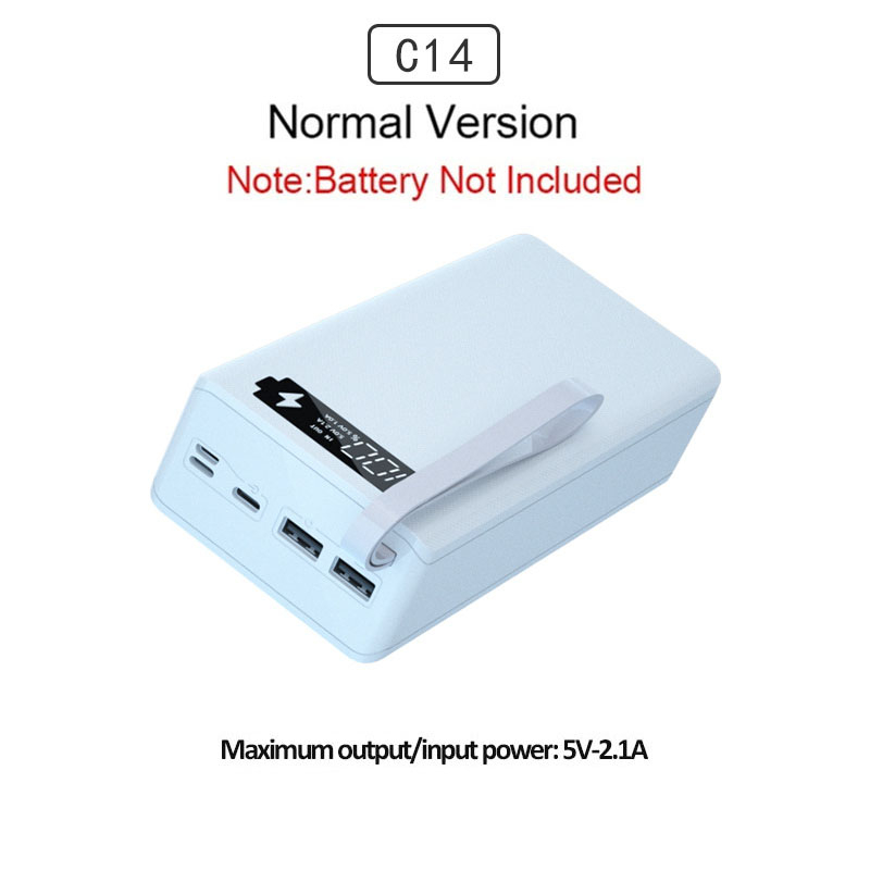 18650 Battery Storage Box Power Bank Wireless Charger Power Box Case DIY External Battery Case 18650 Battery Holder Box: White Normal Charge
