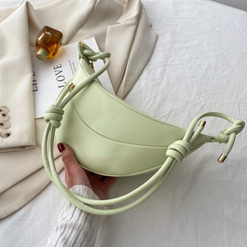 retro Halbmond bilden Knödel Tasche frauen Weiche Achselhöhle Schulter Tasche PU Leder Umhängetasche Weibliche Käufer: licht grün tasche