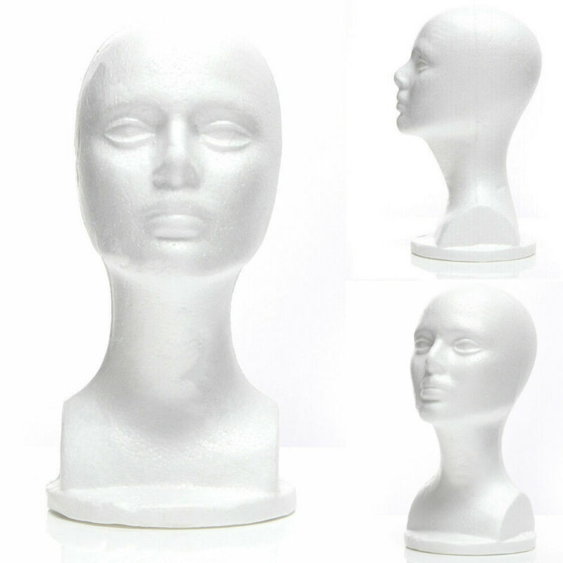 Female Styrofoam Foam Mannequin Manikin Head Model Hat Glasses Display Foam Mannequin Head Model Hat Wig Display Stand Rack