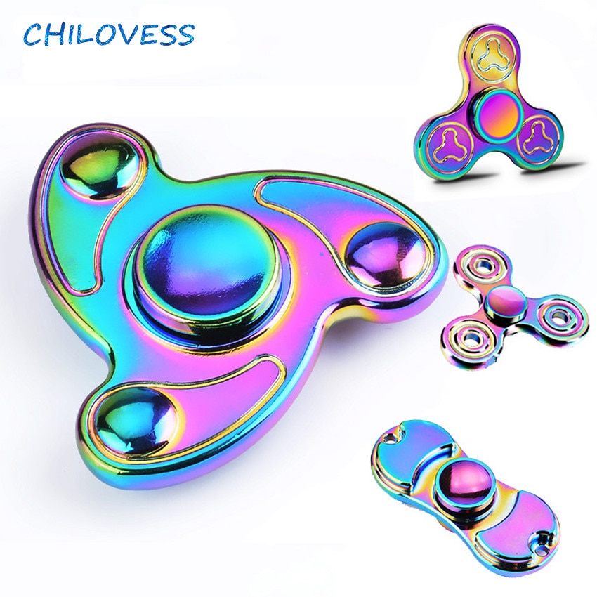 10 Style Rainbow Fidget Spinner Hand Spinner Metal EDC Sensory Decorate Finger Spinner For Autism ADHD Adult Anti Stress Toys