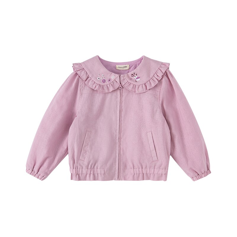 • Dave bella primavera bambini ragazze moda solido tasche con cerniera cappotto casual bambini carino top capispalla di alta qualità: 11Y (150cm)