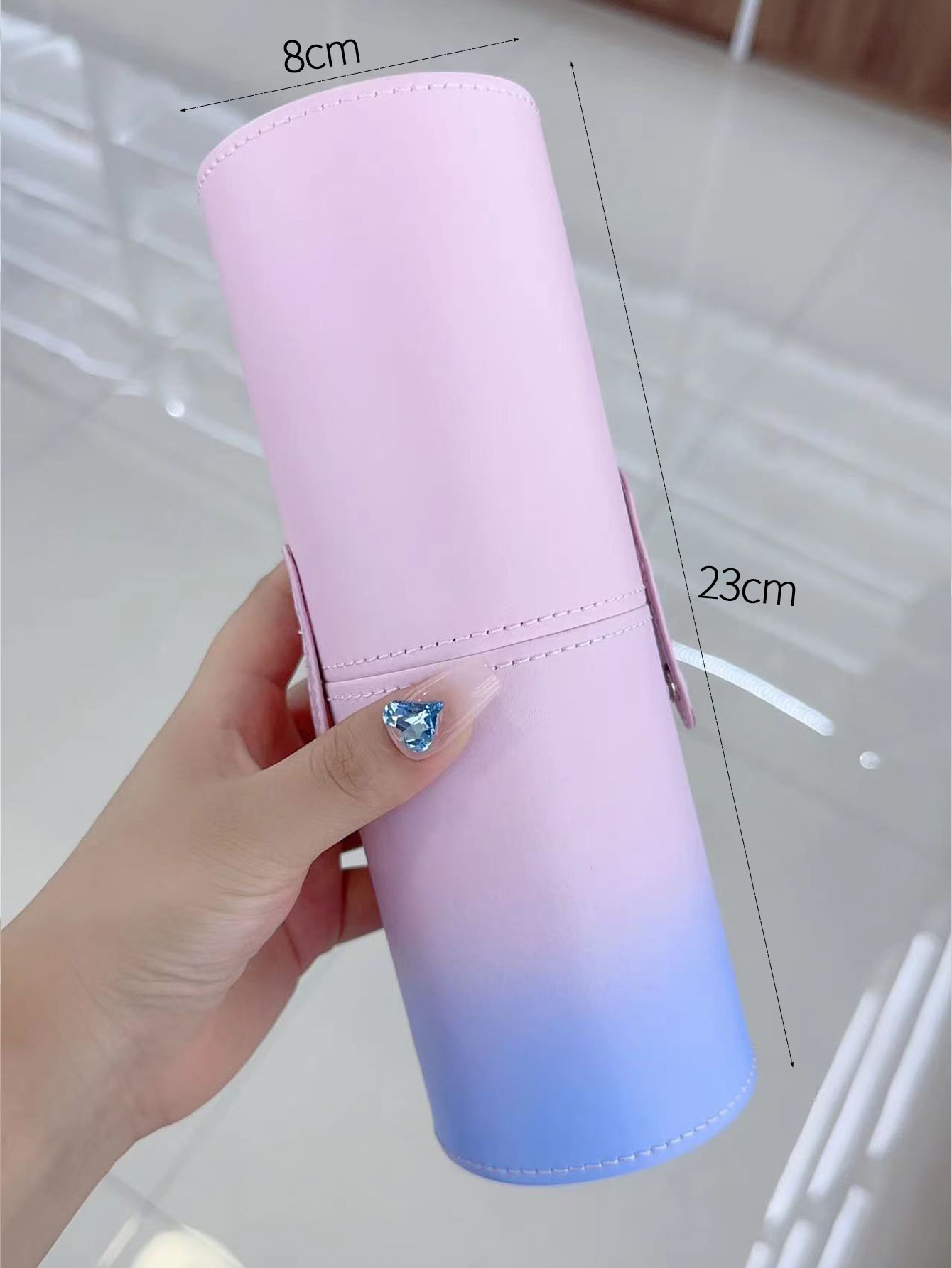 Makeup Brush Holder Large Capacity Make up Brush Case Organizer Cosmetic Cup Cylinder Storage Bag: army green