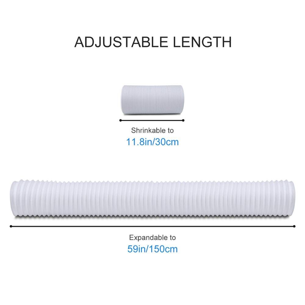 1.5/2m Plastic Air Ducting Pipe Air Conditioner Ducting Hose Flexible Ventilation Tube for Home Bedroom Exhaust Ventilator